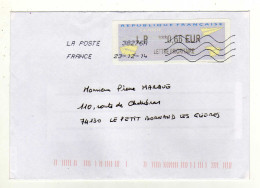 Enveloppe FRANCE Avec Vignette Affranchissement Lettre Prioritaire Oblitération LA POSTE 38276A 23/12/2014 - 2000 Type « Avions En Papier »