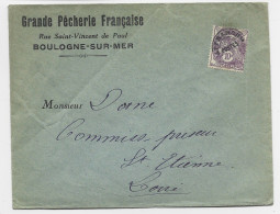 FRANCE BLANC 10C PREO LETTRE ENTETE GRANDE PECHERIE FRANCAISE BOULOGNE SUR MER PAS DE CALAIS - 1900-29 Blanc