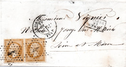 FRANCE / LETTRE D'ENGHIEN DE 1863 AVEC UNE PAIRE DE 10c EMPIRE - 1849-1876: Classic Period