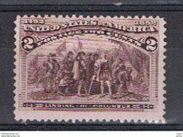 U.S.A.:  1893  DISCOVERY  OF  AMERICA  -  2 C. UNUSED  STAMP  -  YV/TELL. 82 - Unused Stamps