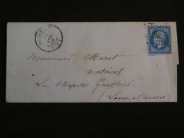 BY10 FRANCE  BELLE  LETTRE 1858 COULOMMIERS A LA CHAPELLE +N°14 LAITEUX +AFF. INTERESSANT ++ - 1853-1860 Napoléon III