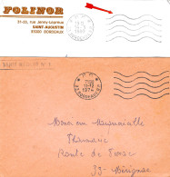 Curiosité Sur Lettre 2 Flammes SECAP En Port Payé O= Les 5 Lignes Ondulées Sont Montantes Et Descendantes - Storia Postale