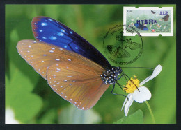 TAIWAN (2023) Carte Maximum Card ATM Taipei 2023 39th Asian Stamp Exhibition, Purple Crow Butterfly, Papillon, Mariposa - Maximumkarten