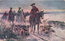 Illustration - Le Retour De La Chasse -  Chasseurs à Cheval - Chiens - Carte Postale Ancienne - Before 1900