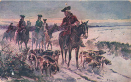 Illustration - Le Retour De La Chasse -  Chasseurs à Cheval - Chiens - Carte Postale Ancienne - Vor 1900