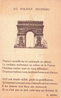 MILITARIA - Poème De A Morel - Au Soldat Inconnu - Carte Postale Ancienne - Guerra 1914-18