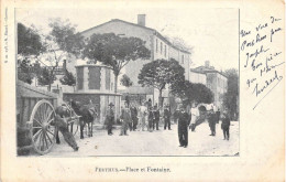 FRANCE - 66 - PERTHUS - Place Et Fontaine - Carte Postale Ancienne - Sonstige & Ohne Zuordnung
