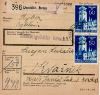 POLAND GENERAL GOVERNMENT 1941 PRINT PER PACKAGE SENT FROM DEMBLIN JRENA TO KRAŚNIK - Gouvernement Général