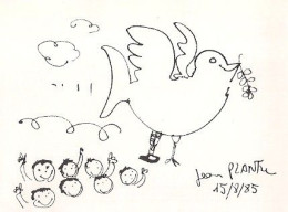 55 . Jean Plantu . 15 08 1985 . Oiseau . Enfant . - Plantu