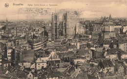 BELGIQUE - Bruxelles - Eglise Sainte Gudule Et Panorama -  Carte Postale Ancienne - Panoramische Zichten, Meerdere Zichten