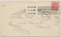 GB 6.7.1906, King EVII 1 D Red (lightly Creased) Tied By Columbia Machine Postmark „BIRMINGHAM No.1.“ Also CDS „CASTLE D - Briefe U. Dokumente