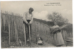 CHAMPAGNE  CPA  TRAVAIL DE LA VIGNE  LE FICHAGE Non Ecrite  N0155 - Champagne-Ardenne