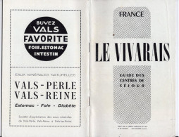 Livre - Le VIVARAIS, Guide Des Centres De Séjour, 72 Pages, 1958 - Rhône-Alpes