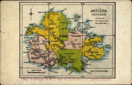 Landkarten CPA Antigua Und Barbuda, Landkarte, Seat Of Government Of Leeward Islands - Costa Rica