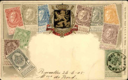 PHILATÉLIE - Carte Postale Avec Représentation De Timbres De Belgique - L 146400 - Timbres (représentations)