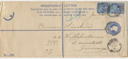 GB 1900, QV 2d Blue Large Postal Stationery Registered Envelope (Huggins & Baker RP21 Size H2) Uprated With 2 ½d Blue/li - Storia Postale