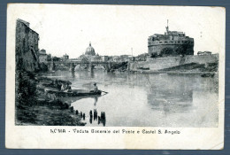 °°° Cartolina - Roma N. 2392 Veduta Generale Del Ponte E Castel S. Angelo Formato Piccolo Viaggiata °°° - Brücken