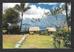 FIDJI. Carte Postale Puzzle écrite En 2008. Village Bure's. - Fidji