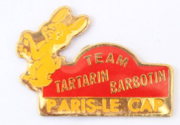 Pin's RALLYE PARIS LE CAP - Team TARTARIN BARBOTIN - La Plaque Du Rallye - Lapin Jaune - M482 - Rally