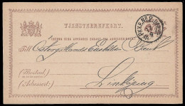 1878 Sweden Used 6 Öre Stationery Tjenstebrefkort Dienstpostkarte Mi. DP3 II To Linköping - Railroad Cancel - Postwaardestukken