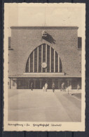 Dt-Reich 1935 Fotokarte " Königsberg I.Pr. Hauptbahnhof (Portal), Beförderungsspuren - Ostpreussen
