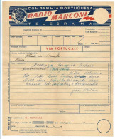 Portugal Télégramme Radio Marconi 1945 Forme Telegram 1945 Form - Cartas & Documentos