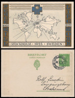 1925 SWEDEN 10 Öre STOCKHOLM 1925 SWEDEN PEACE GOOD WILL LIFE AND WORK,USED WITH COMM. CANCEL 28.8 - Mi.P 40 IIa - Postwaardestukken