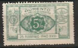 Italia 1940 Marca Da Bollo Da Aumento Sul Prezzo Di Copertina 5%  - Fiscali