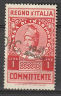 Italia Regno D'Italia - Tassa Di Trasporto 1 Lire Committente - Usato - Revenue Stamps