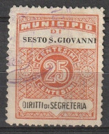 Italia Diritti Di Secreteria - Municipio Di Sesto S. Giovanni 25 C - Fiscaux