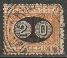 1890/91 Italia Porto (segnatasse). 20c Auf 1C  Michel 16 Used, Usato  - Segnatasse