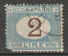 1870/94 Italia Porto (segnatasse) 2L Blau/braun. Michel 12 Used, Usato.  - Segnatasse
