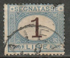 1870/94 Italia Porto (segnatasse) 1L Blau/braun. Michel 11 Used, Usato.  - Segnatasse