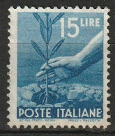 1946 Italia 15 Lire Michel #699A Unused, No Gum - Ungebraucht