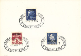 Denmark Card 5-1-1977 Fanö - Esbjerg Faergeri Nordby Fanö With 3 Stamps - Cartas & Documentos