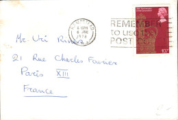 GB  SEUL SUR LETTRE POUR LA FRANCE 1978 - Brieven En Documenten