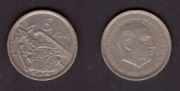 SPAIN   5 PESETAS 1957 (71) (KM # 786) #7358 - 5 Pesetas