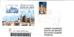 ESPAGNE AFFRANCHISSEMENT COMPOSE SUR LETTRE RECOMMANDEE POUR LA FRANCE 2013 - Storia Postale