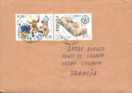 ESPAGNE AFFRANCHISSEMENT COMPOSE SUR LETTRE POUR LA FRANCE 2003 - Storia Postale