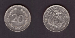 ECUADOR   20 CENTAVOS 1981 (KM # 77.2a) #7367 - Equateur