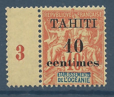 TAHITI N° 32 Variétée I De Centimes Squelettetique NEUF **  SANS CHARNIERE  / Hingeless / MNH - Nuovi