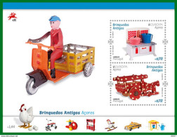 Açores Portugal 591/92 Europa Jouets, Poule, Moto, Tricycle, Charrette, Taxi - 2015