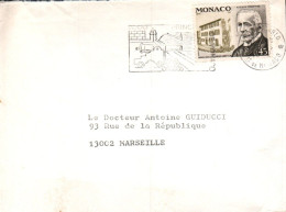 MONACO SEUL SUR LETTRE POUR LA FRANCE 1972 - Briefe U. Dokumente