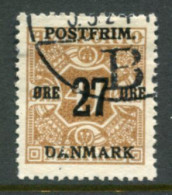 DENMARK 1918 Surcharge 27 Øre On 41 Ø.   Used.  Michel 92Y - Oblitérés