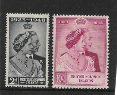 BRITISH SOLOMON ISLANDS 1949 SILVER WEDDING SET MOUNTED MINT Cat £10.50 - Islas Salomón (...-1978)