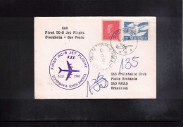 Sweden 1961 SAS First Flight  DC-8 Jet Flight Stockholm - Sao Paulo - Covers & Documents