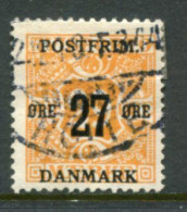 DENMARK 1918 Surcharge 27 Øre On 29 Ø. Used.  Michel 90Y - Gebruikt