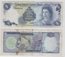 Cayman Island 1974 One Dollar Usato ( Retro Macchiato) - Iles Cayman