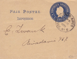 ARGENTINIEN 1899 - 1 Centavo Ganzsache Auf Zeitungsschleife Gel.v. Buenes Aires > ? ... - Covers & Documents