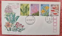JAPON Fleurs, Fleur, Flowers. 4 Valeurs FDC, 1er Jour. 1991. Série Complète 4 Valeurs - Sonstige & Ohne Zuordnung